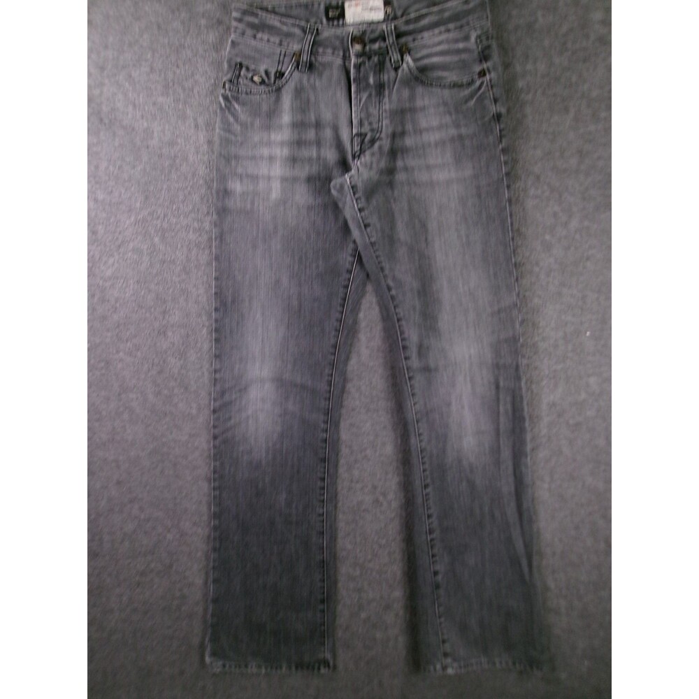 Energie Jeans Men 30X34 Black Morris Straight Button Fly Dark Wash Italy Made